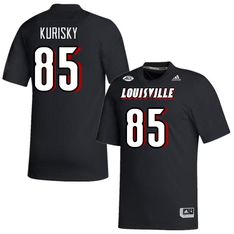 Men #85 Nate Kurisky Louisville Cardinals College Football Jerseys Stitched-Black